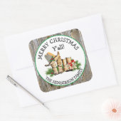 Vrolijk kerstfeest Alle landen en Western Rustic Vierkante Sticker (Envelop)
