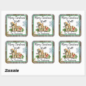 Vrolijk kerstfeest Alle landen en Western Rustic Vierkante Sticker (Vel)