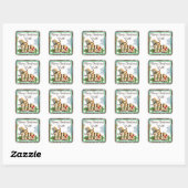 Vrolijk kerstfeest Alle landen en Western Rustic Vierkante Sticker (Vel)