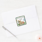 Vrolijk kerstfeest Alle landen en Western Rustic Vierkante Sticker (Envelop)
