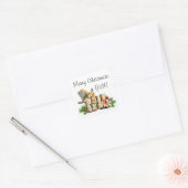 Vrolijk kerstfeest Alle landen en Western Rustic Vierkante Sticker (Envelop)