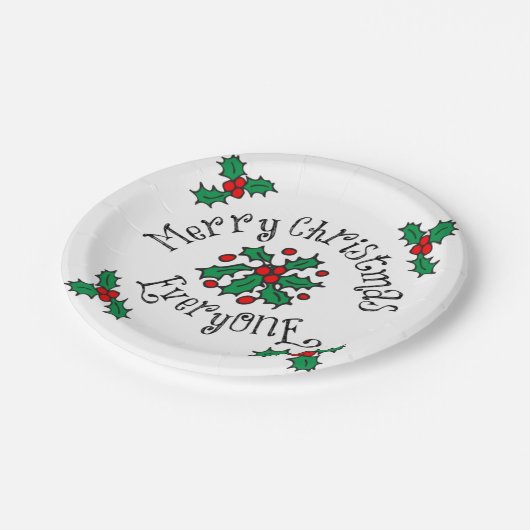 Vrolijk kerstfeest Alle papieren Borden Papieren Bordje (Gekanteld)