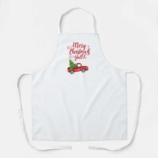 Vrolijk kerstfeest Alle  Rode Kerstmis. Schort (Voorkant)