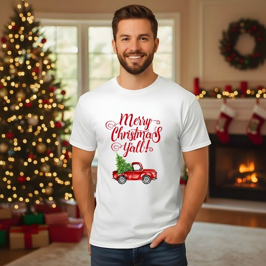 Vrolijk kerstfeest Alle  Rode Kerstmis. T-shirt