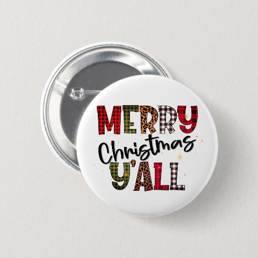 Vrolijk kerstfeest Alle Tartan Leopard Print Moder Ronde Button 5,7 Cm (Voorkant /achterkant)