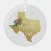 Vrolijk kerstfeest Alle Texas Glass Ornament (Voorkant)