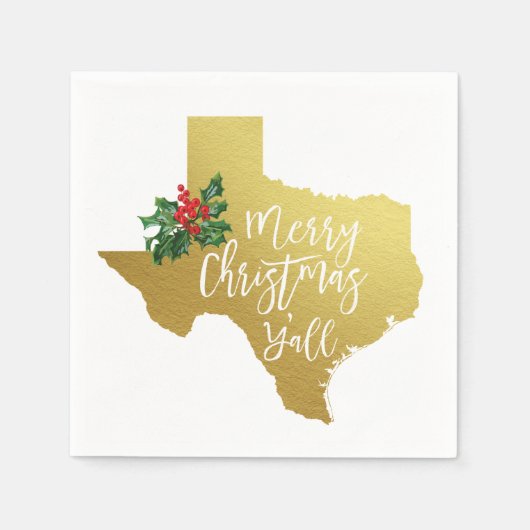 Vrolijk kerstfeest Alle Texas State Napkins Servet (Voorkant)