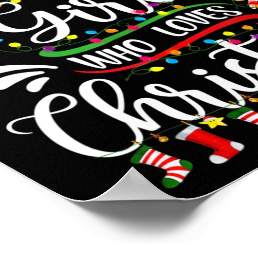 Vrolijk kerstfeest alleen een meisje dat van Kerst Poster (Hoek)