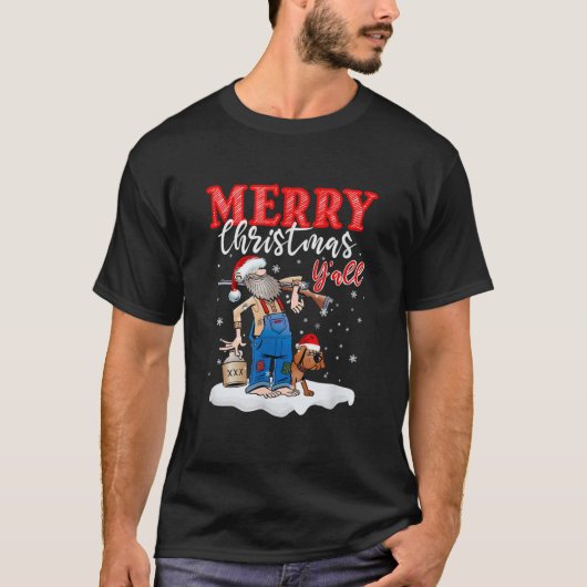 Vrolijk kerstfeest, allemaal, landkerst in de Mo T-shirt (Voorkant)