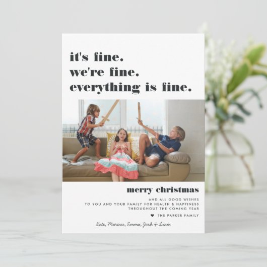 Vrolijk kerstfeest | Alles is een mooie feestdag Feestdagenkaart (Staand voorkant)