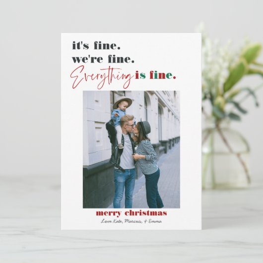 Vrolijk kerstfeest | Alles is een mooie feestdag Feestdagenkaart (Staand voorkant)