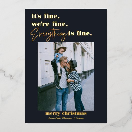 Vrolijk kerstfeest | Alles is een mooie feestdag Folie Feestdagenkaart (Voorkant)