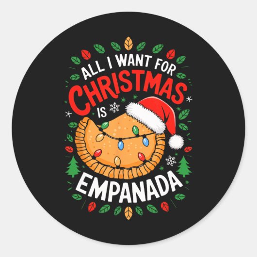 Vrolijk kerstfeest Alles wat ik wil voor kerst Emp Ronde Sticker (Voorkant)