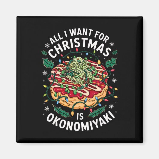 Vrolijk kerstfeest Alles wat ik wil voor kerst Oko Magneet (Voorkant)