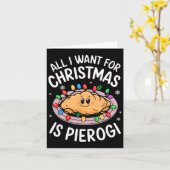 Vrolijk kerstfeest Alles wat ik wil voor kerst Pie Kaart (Gele Bloem)