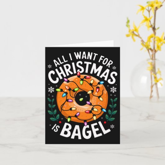 Vrolijk kerstfeest Alles wat ik wil voor kerstbage Kaart (Gele Bloem)