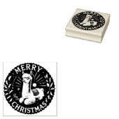 Vrolijk Kerstfeest Alpaca Kunstwerk Kerst Kunstwer Rubberstempel (Gestempeld)