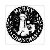 Vrolijk Kerstfeest Alpaca Kunstwerk Kerst Kunstwer Rubberstempel (Afrduk)