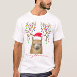 Vrolijk Kerstfeest Alpaca Shirt<br><div class="desc">Origineel fine art ontwerp van een kerstalpaca door ontwerper Carolyn McFann gedrukt op kwaliteit t-shirts,  kaarten en andere mooie geschenken voor paca-eigenaren en fans.</div>