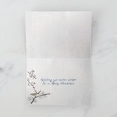 Vrolijk kerstfeest als schuur in sneeuwvlokken kaart (Binnen)