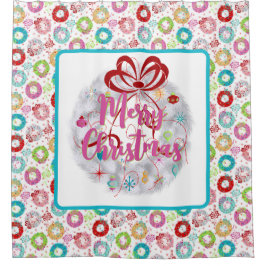 Vrolijk kerstfeest, aluminium, grote kerstmis douchegordijn