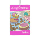 Vrolijk kerstfeest Amber-autoverfrisser door dalDe Luchtverfrisser (Achterkant)