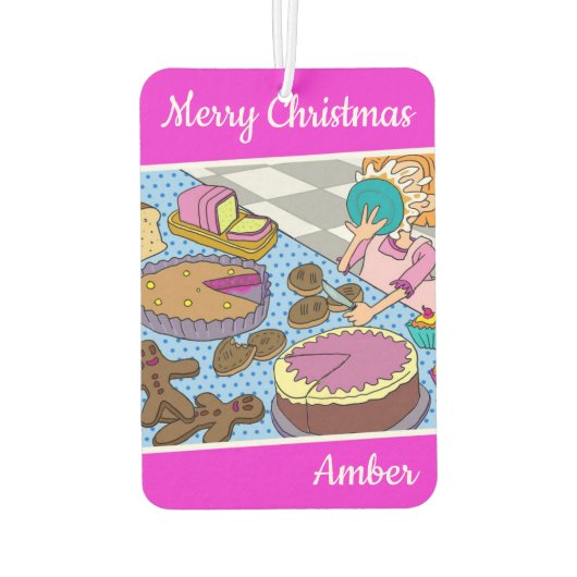 Vrolijk kerstfeest Amber-autoverfrisser door dalDe Luchtverfrisser (Achterkant)