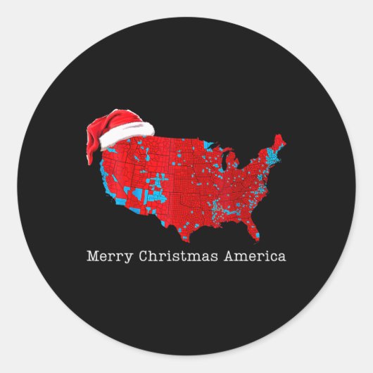 Vrolijk kerstfeest Amerika Donald Trump Coveragexm Ronde Sticker (Voorkant)