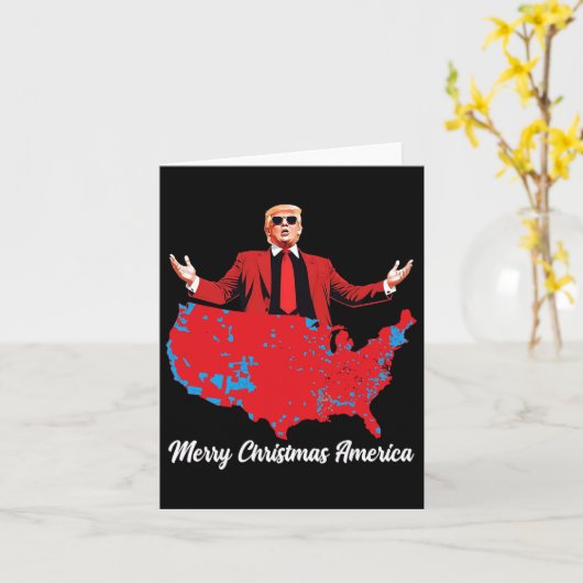 Vrolijk Kerstfeest Amerika Donald Trump Dekking Xm Kaart (Gele Bloem)