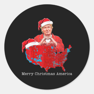 Vrolijk Kerstfeest Amerika Donald Trump Dekking Xm Ronde Sticker