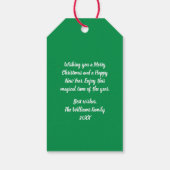 Vrolijk kerstfeest-Amerikaanse kerstman Cadeaulabel (Achterkant)