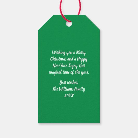 Vrolijk kerstfeest-Amerikaanse kerstman Cadeaulabel (Achterkant)