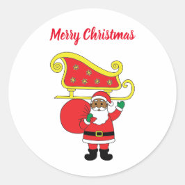 Vrolijk kerstfeest-Amerikaanse kerstman Ronde Sticker