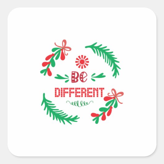 Vrolijk kerstfeest anders vierkante sticker (Voorkant)