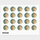 Vrolijk kerstfeest Angel CC0253 Round Sticker (Vel)