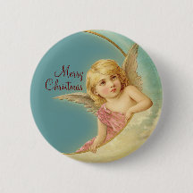 Vrolijk kerstfeest  Angel Cr0252 Button