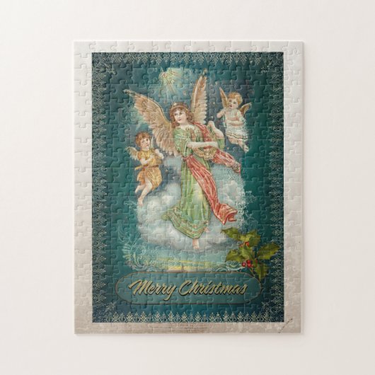 Vrolijk kerstfeest, Angels Retro Legpuzzel (Verticaal)