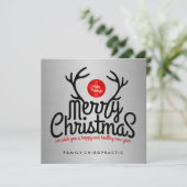 Vrolijk kerstfeest Antlers Chiropractische flatkaa Feestdagenkaart (Staand voorkant)