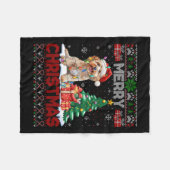 Vrolijk Kerstfeest Apoo Hondenliefhebbers Familie Fleece Deken (Voorkant (Horizontaal))