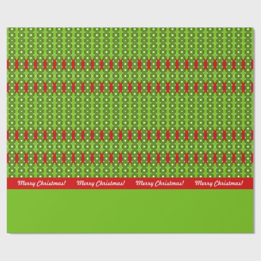 vrolijk kerstfeest! Argyle Stripes Rood & Groen Aa Cadeaupapier (Vlak)