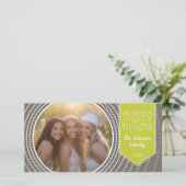 Vrolijk kerstfeest - Art Deco met één Afbeelding Feestdagenkaart (Staand voorkant)