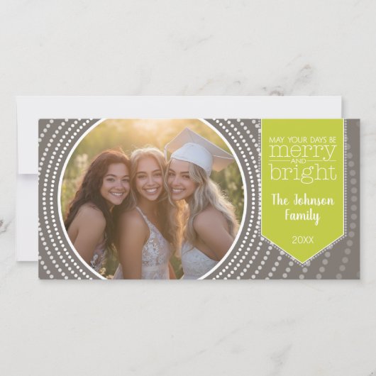 Vrolijk kerstfeest - Art Deco met één Afbeelding Feestdagenkaart (Voorkant)