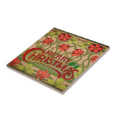 Vrolijk kerstfeest Art Nouveau Victoriaans keramis Tegeltje (Zijkant)
