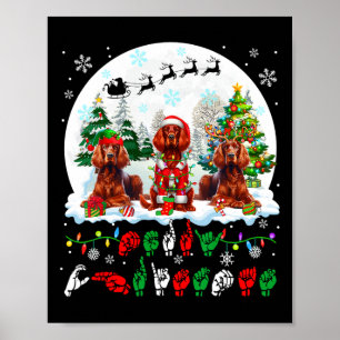 Vrolijk Kerstfeest Asl Gebarentaal Drie Santa Iris Poster