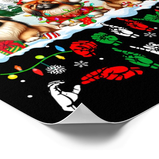 Vrolijk Kerstfeest Asl Gebarentaal Drie Santa Peki Poster (Hoek)