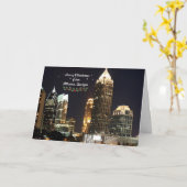 "Vrolijk kerstfeest", Atlanta, Georgia Skyline Kaart (Gele Bloem)