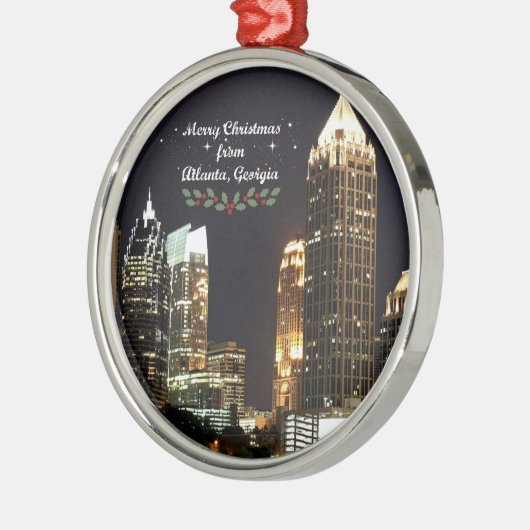 Vrolijk kerstfeest, Atlanta, Georgia Skyline Metalen Ornament (Links)