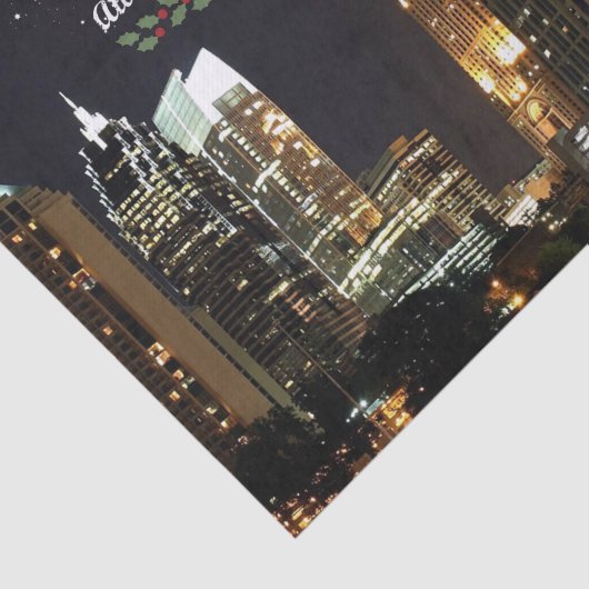 "Vrolijk kerstfeest", Atlanta, Georgia Skyline Tissuepapier (Detail)