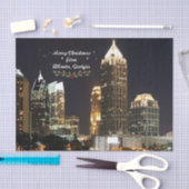 "Vrolijk kerstfeest", Atlanta, Georgia Skyline Tissuepapier (Craft)