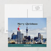 Vrolijk kerstfeest! Auckland Skyline Briefkaart (Voorkant / Achterkant)